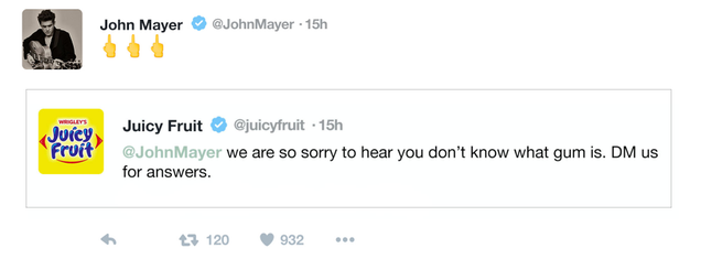 Illustration for article titled Uh Oh: Did John Mayer Forget What Chewing Gum Was Partway Through His Twitter Rant Against It?